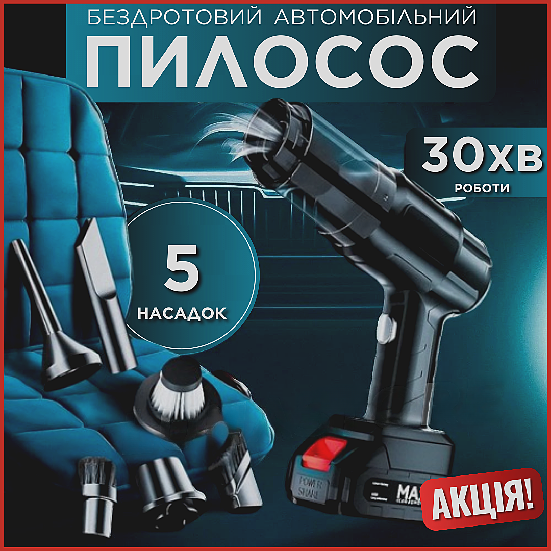 Автомобільний портативний бездротовий пилосос AND904