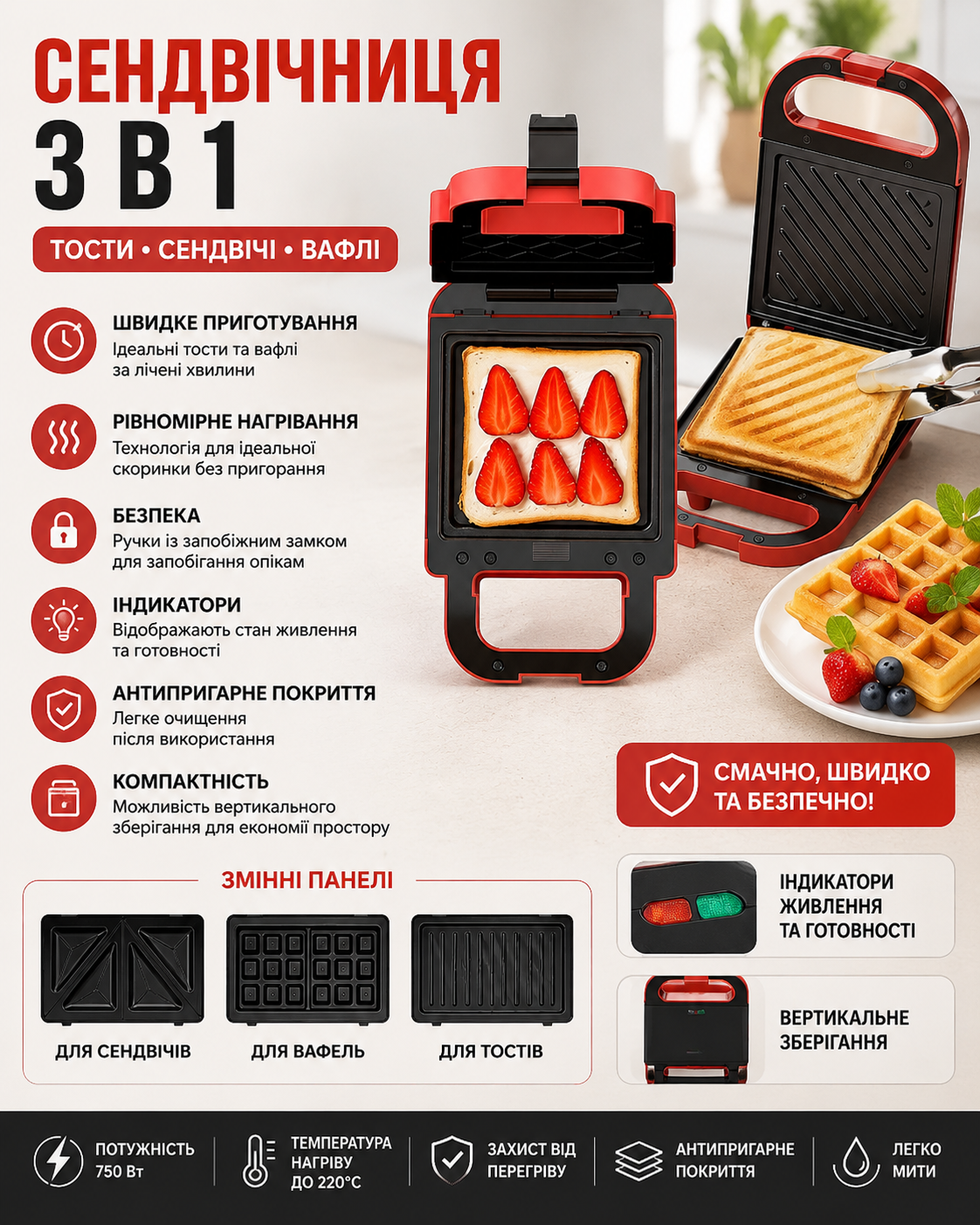 Сендвічниця Breakfast Machine купити Україна