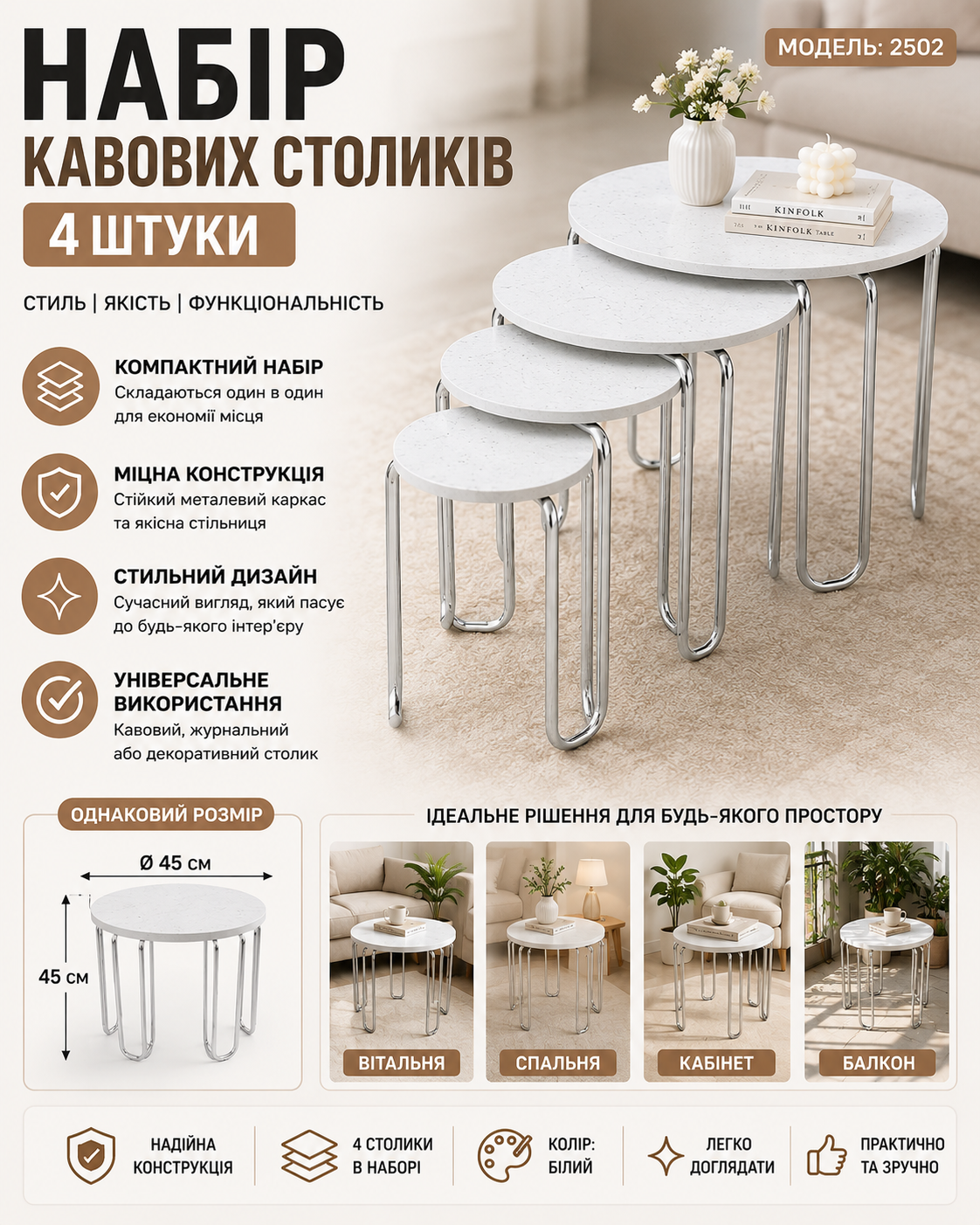 Набор журнальных столиков 2502 купить Украина