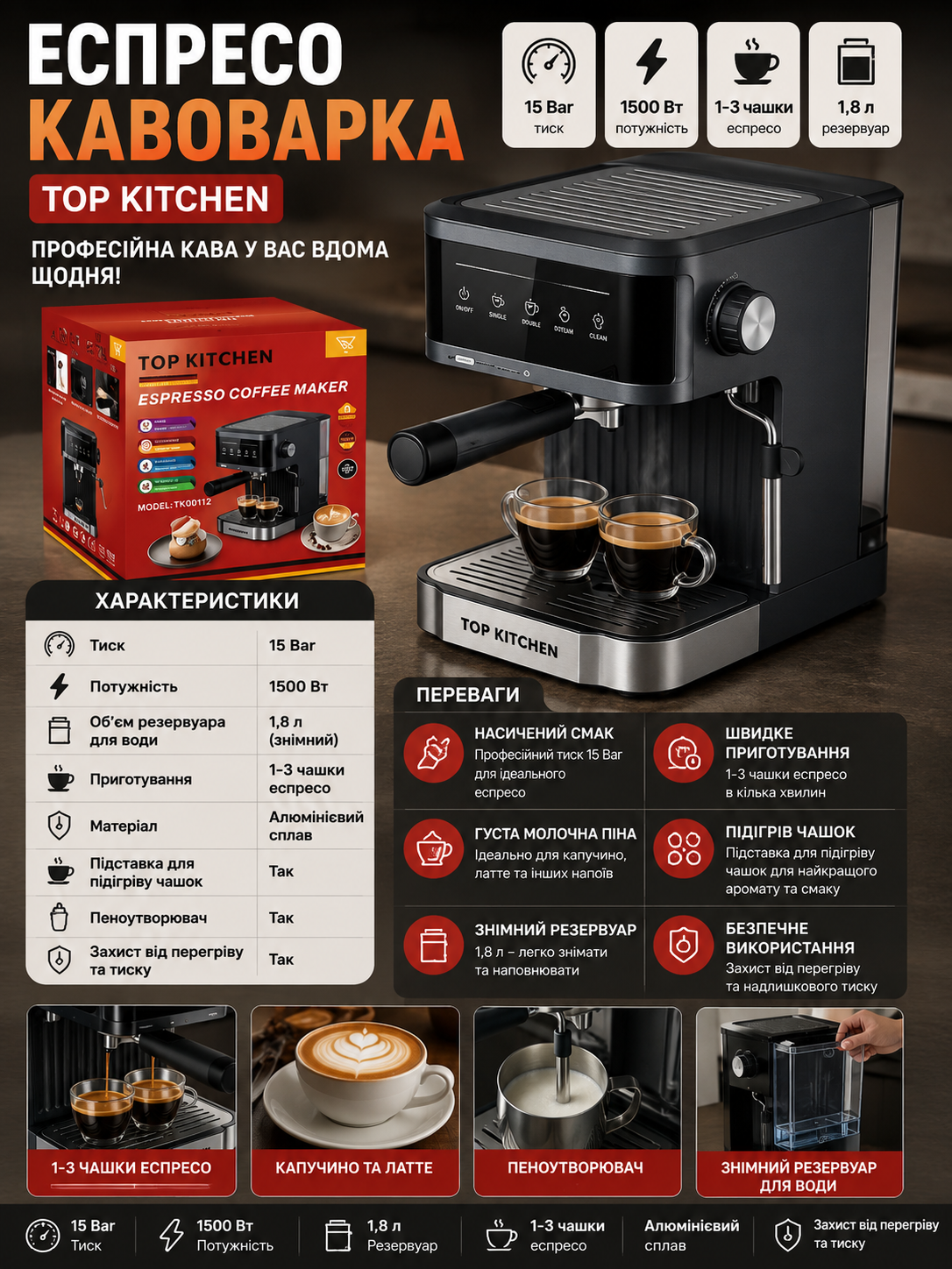 Кавоварка Top Kitchen TK00216 купити Україна