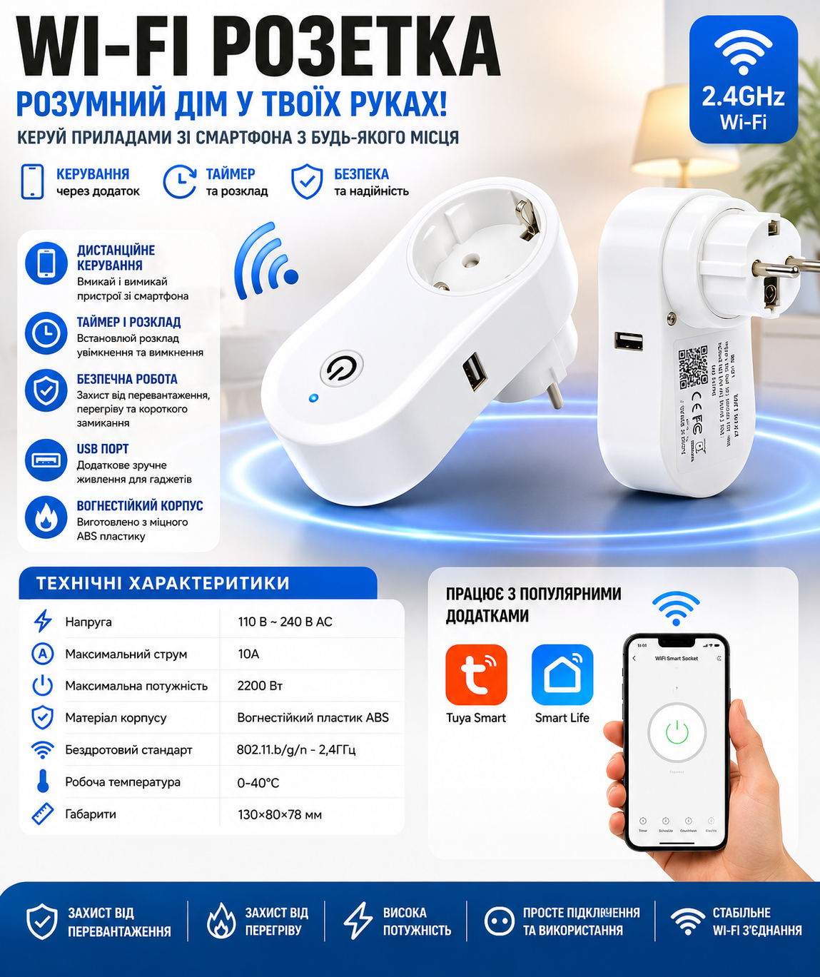 Умная Wi-Fi розетка купить Украина