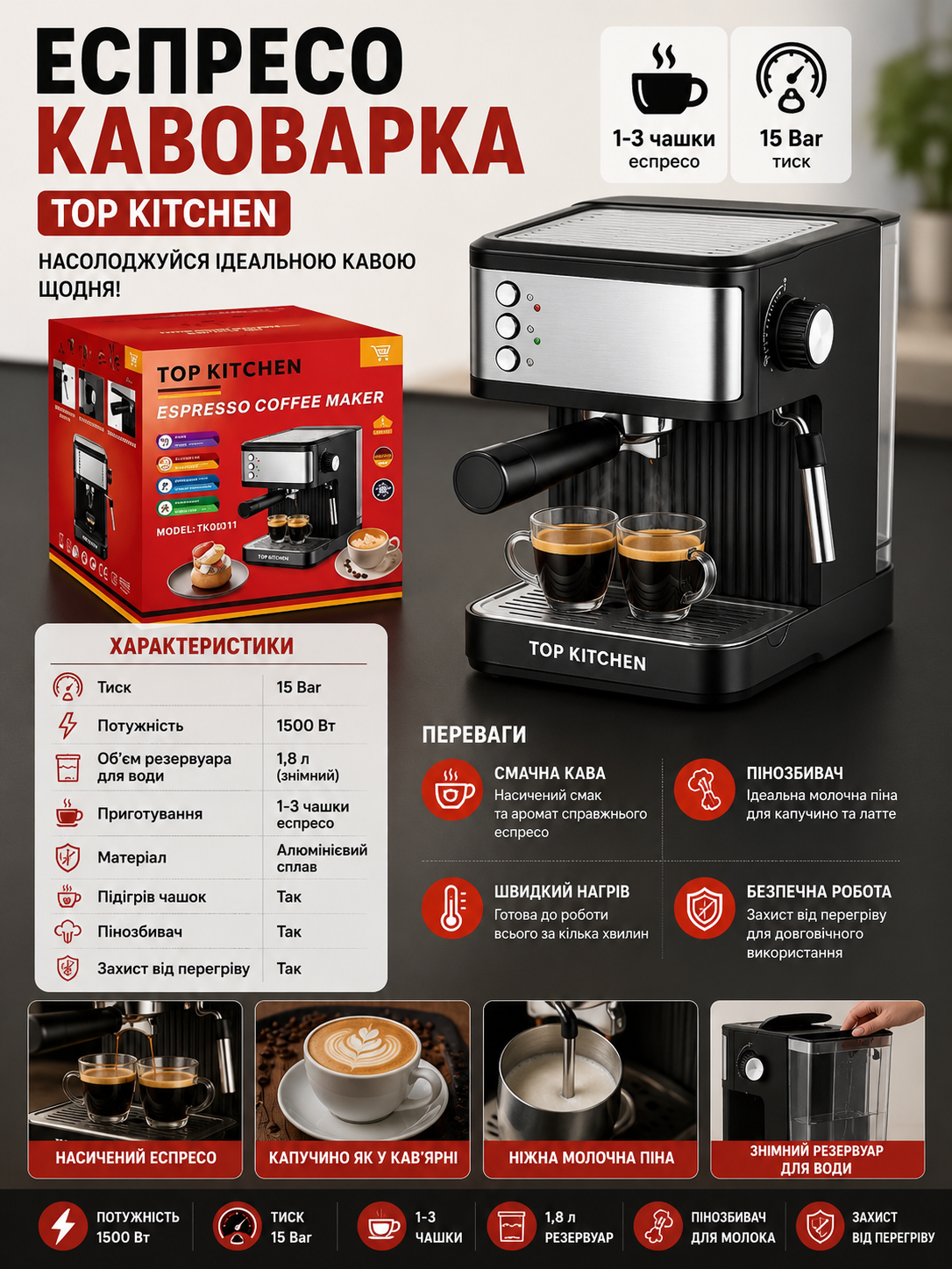 Кавоварка Top Kitchen TK00215 купити Україна
