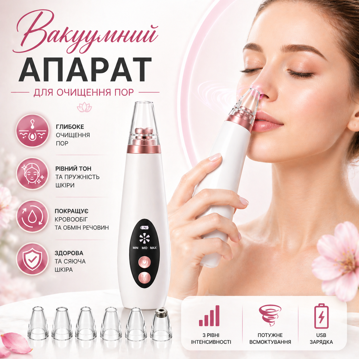 Вакуумный очиститель пор Derma Suction для лица
