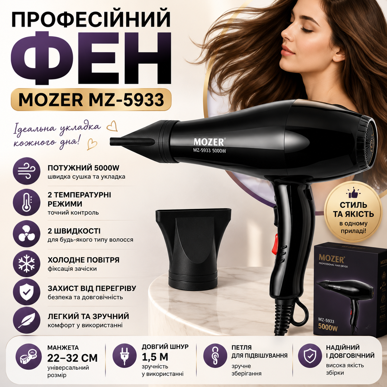 Фен Mozer MZ-5933