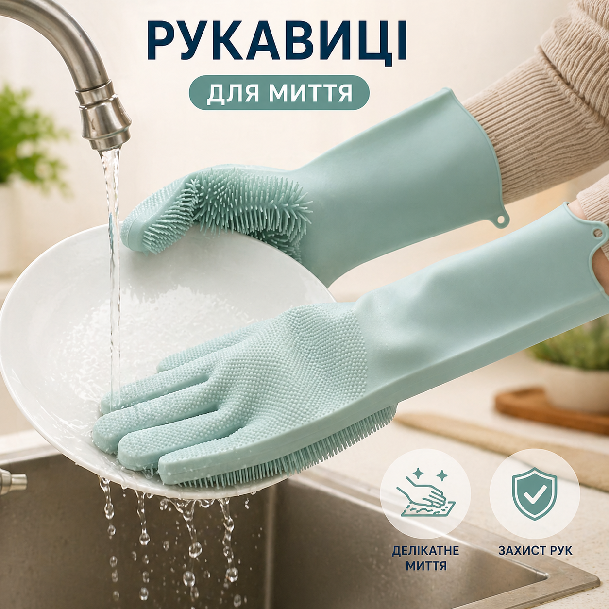 Силиконовые моющие перчатки