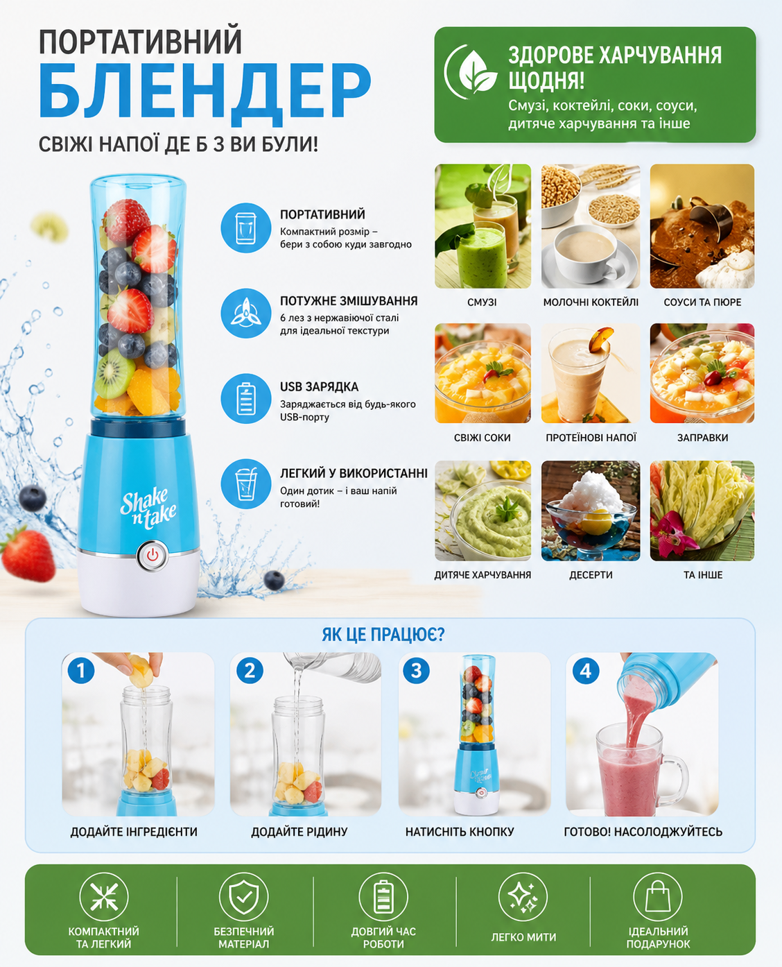 Блендер Shake N Take купити Україна