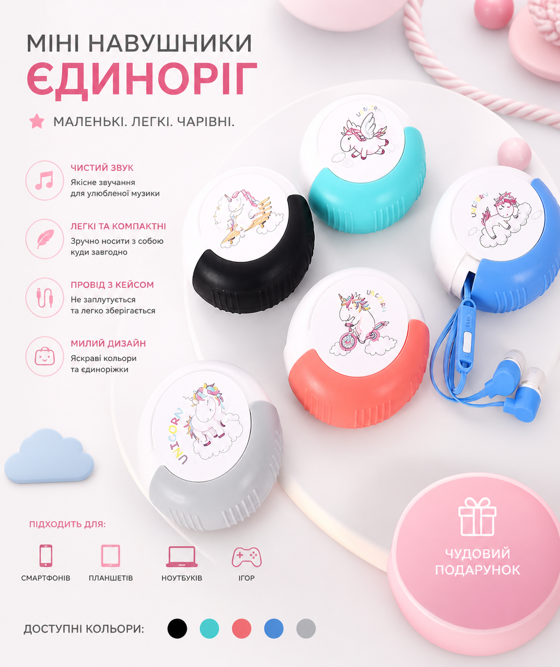 Дротові навушники Keeka Fruit MC-125 купити Україна