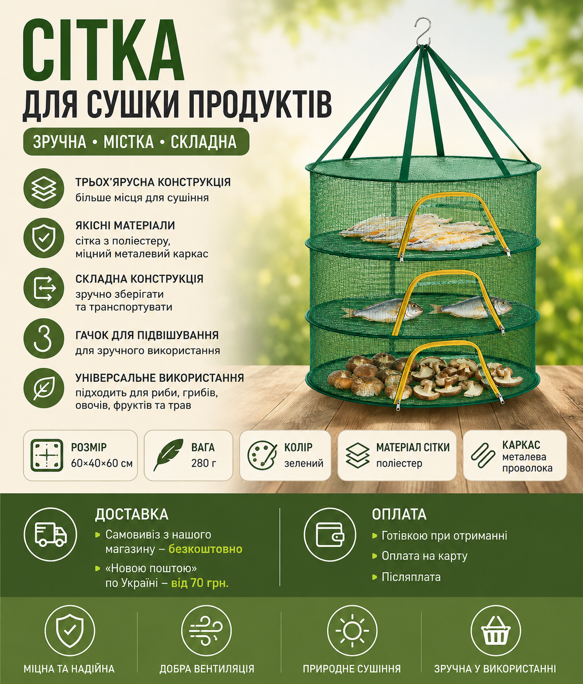 Складная сетка для сушки продуктов купить Украина