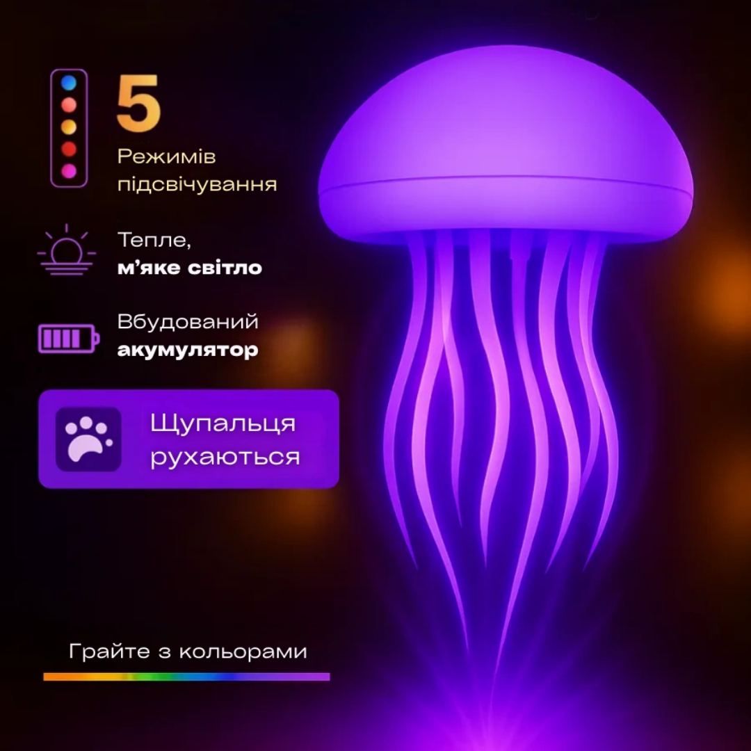 Нічник-світильник Медуза з RGB-підсвіткою
