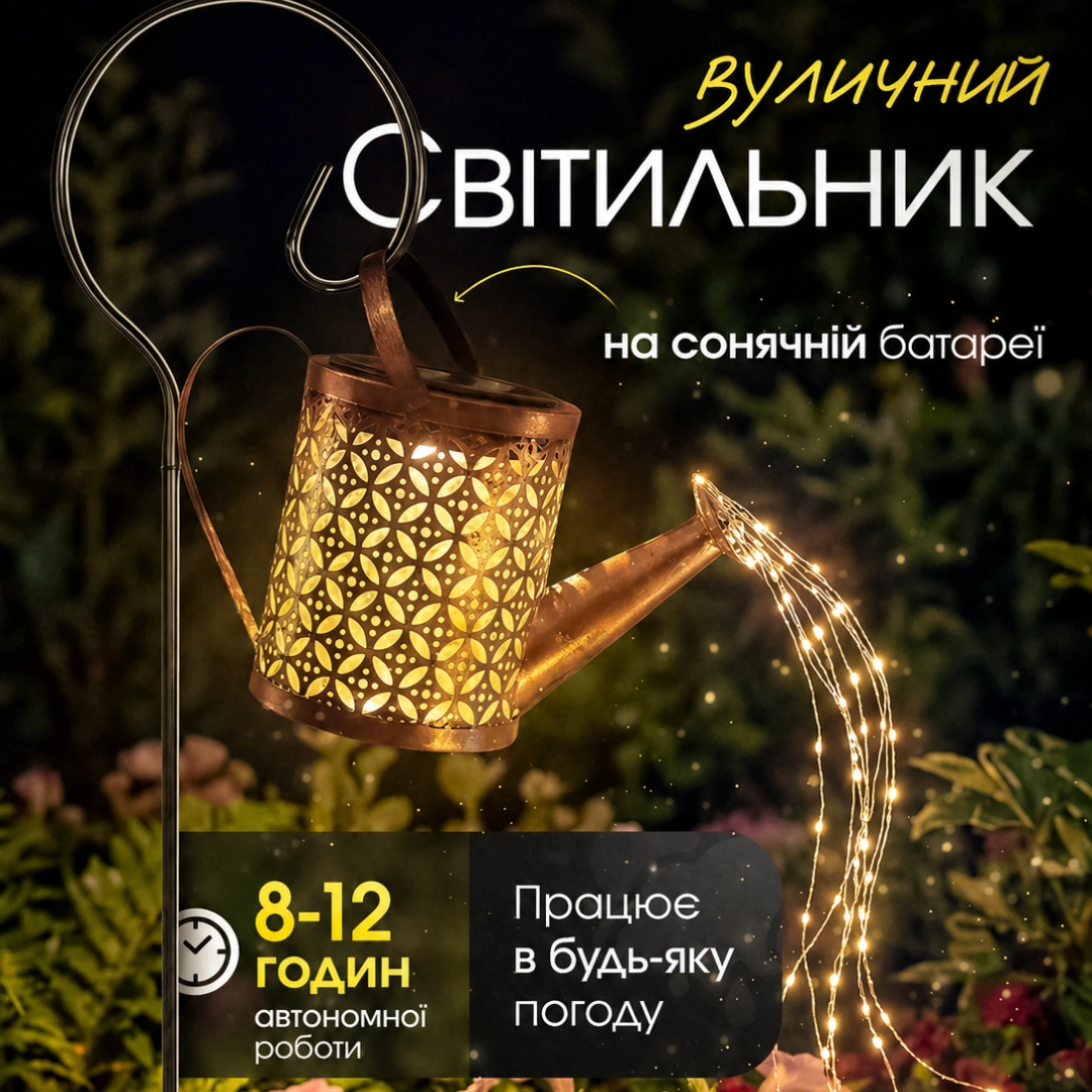 Садовий світильник Лійка на сонячній батареї