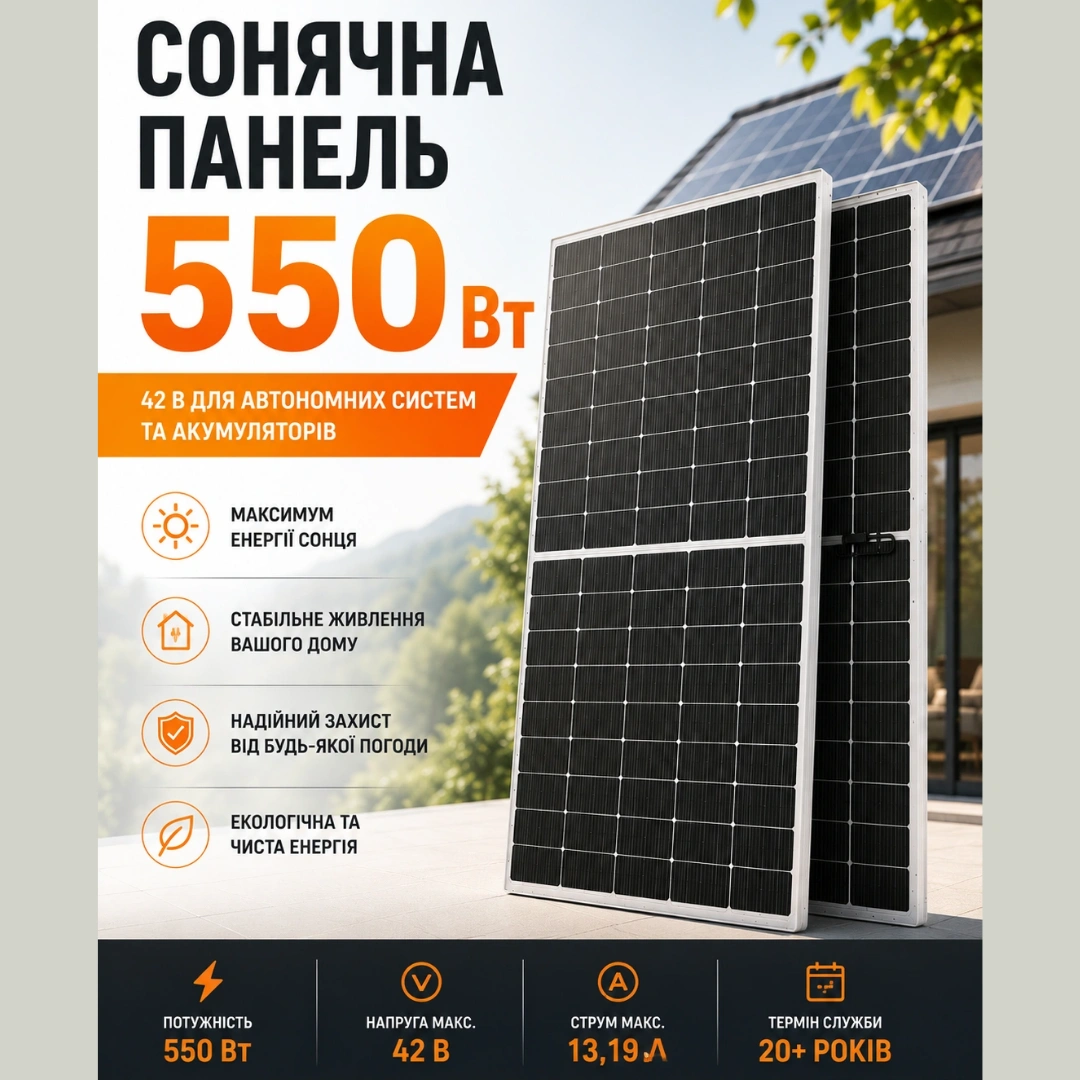 Сонячна панель Solar board 550W 42V 228х114х4см