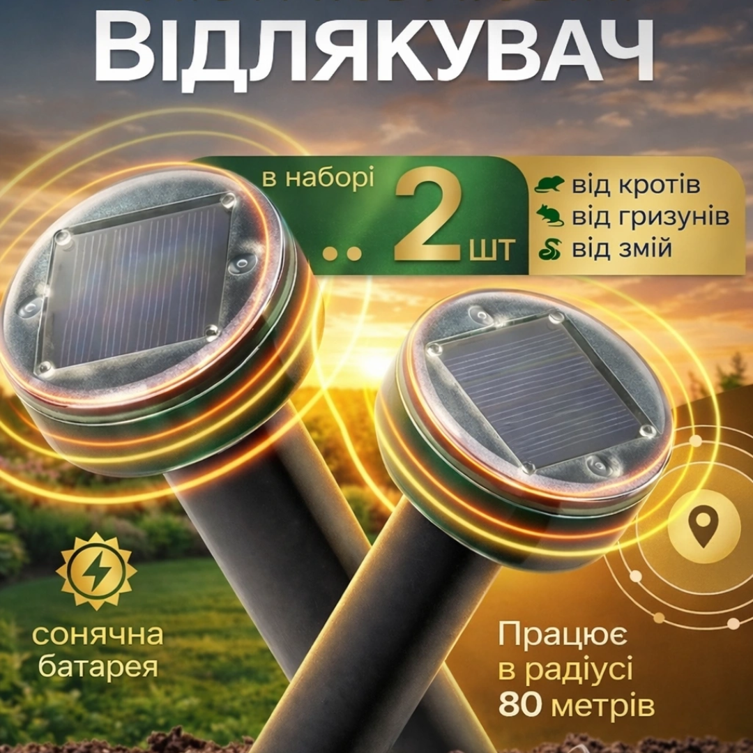Ультразвуковий відлякувач кротів і гризунів