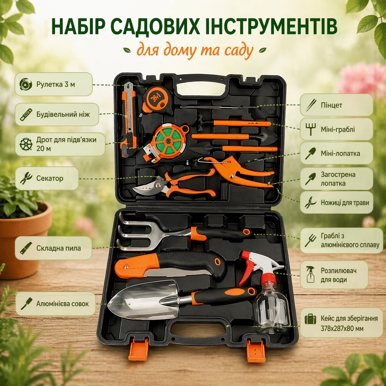 Комплектація садового набору