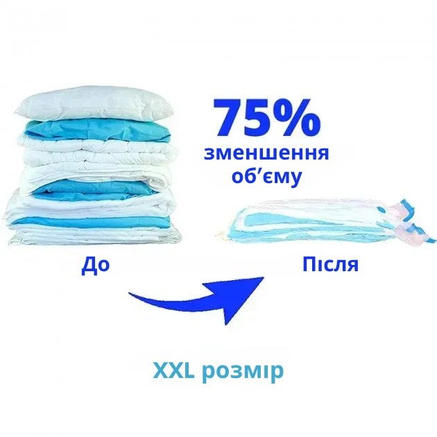 Вакуумний пакет для зберігання речей 80×110 см