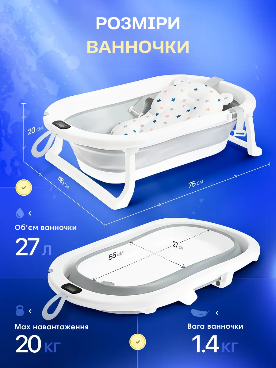 Складна дитяча ванночка
